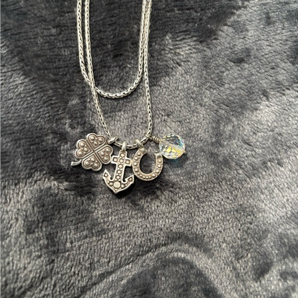 Brighton Silver Charm Necklace – Clover, Anchor, Horseshoe & Crystal - Picture 2 of 3